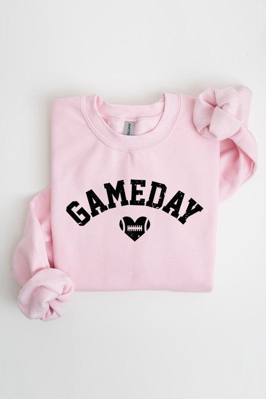 Game Day Football Heart Graphic Sweatshirts