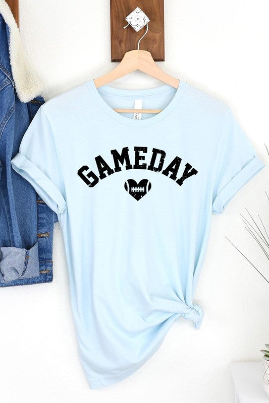 Game Day Football Heart Graphic Tee